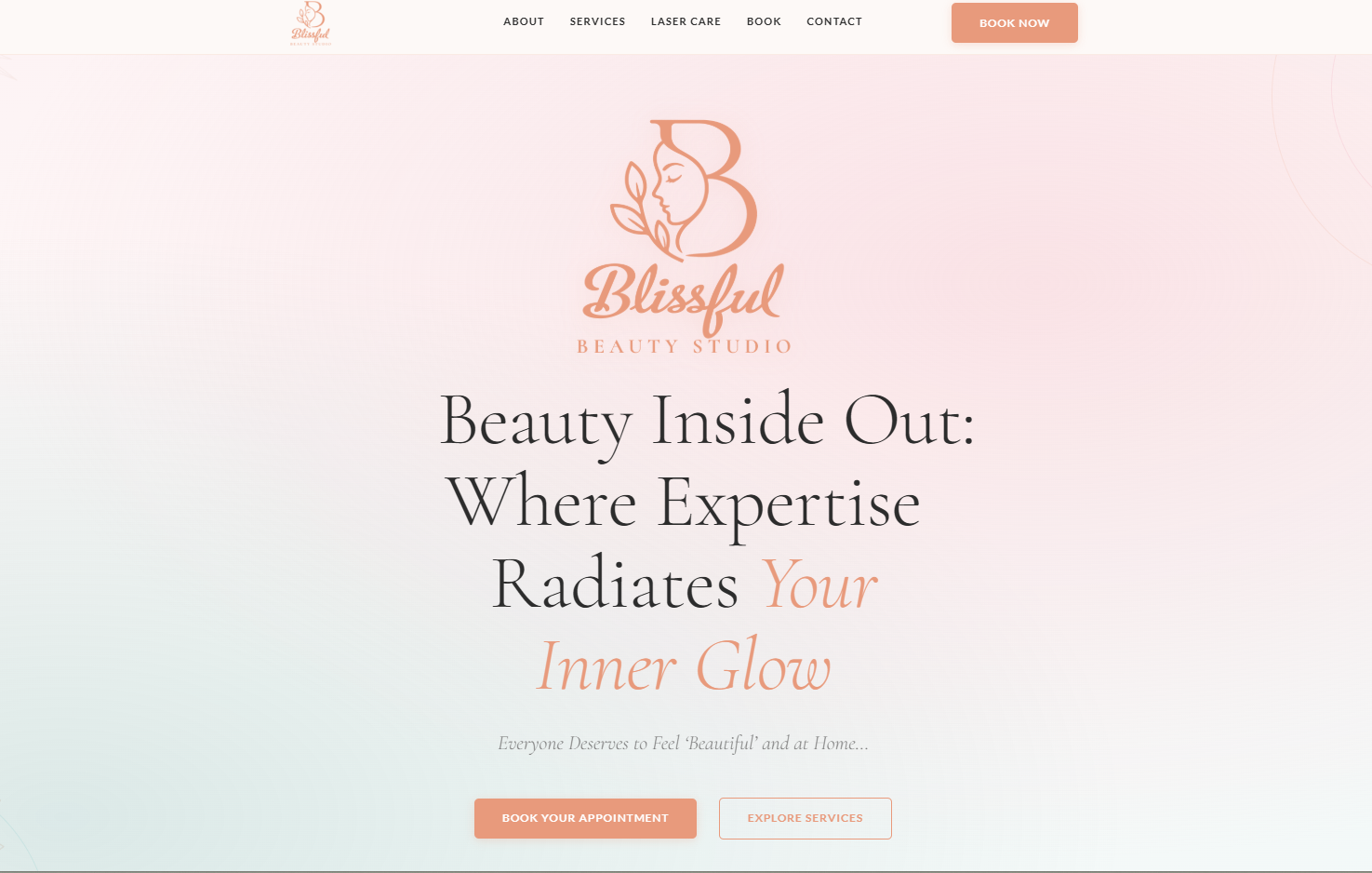 Blissful Beauty Studio website